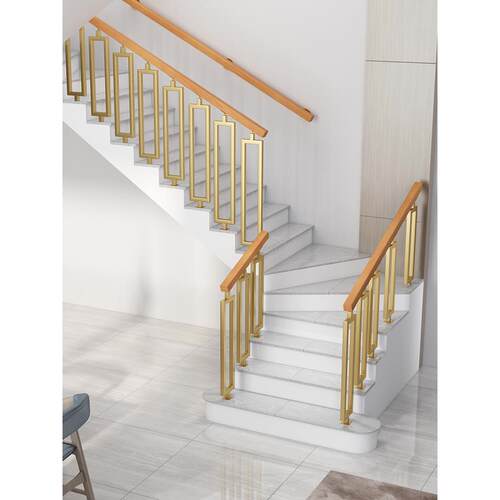 简约立柱楼梯扶手旋转覆式阁楼护栏别墅室内阳台实木围栏现代家用