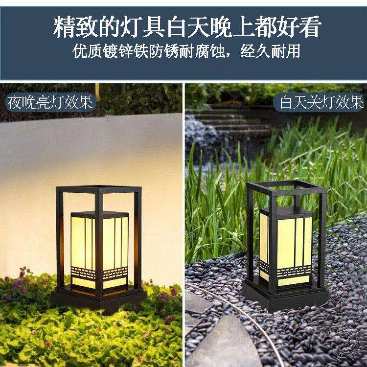 景观围墙灯铁艺防水花园别墅柱头灯仿云石草坪灯景观灯别墅庭院