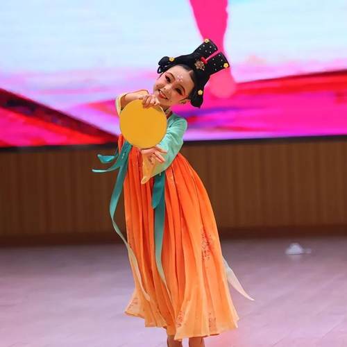 正品童汉服执镜俑儿演女表童汉服唐制舞蹈演出服中国风民古典舞服