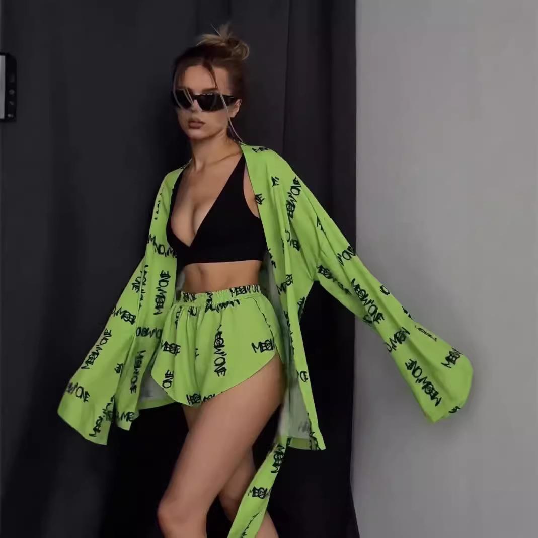 marthaqiqi printing causal ladies pajamas piece turn-down