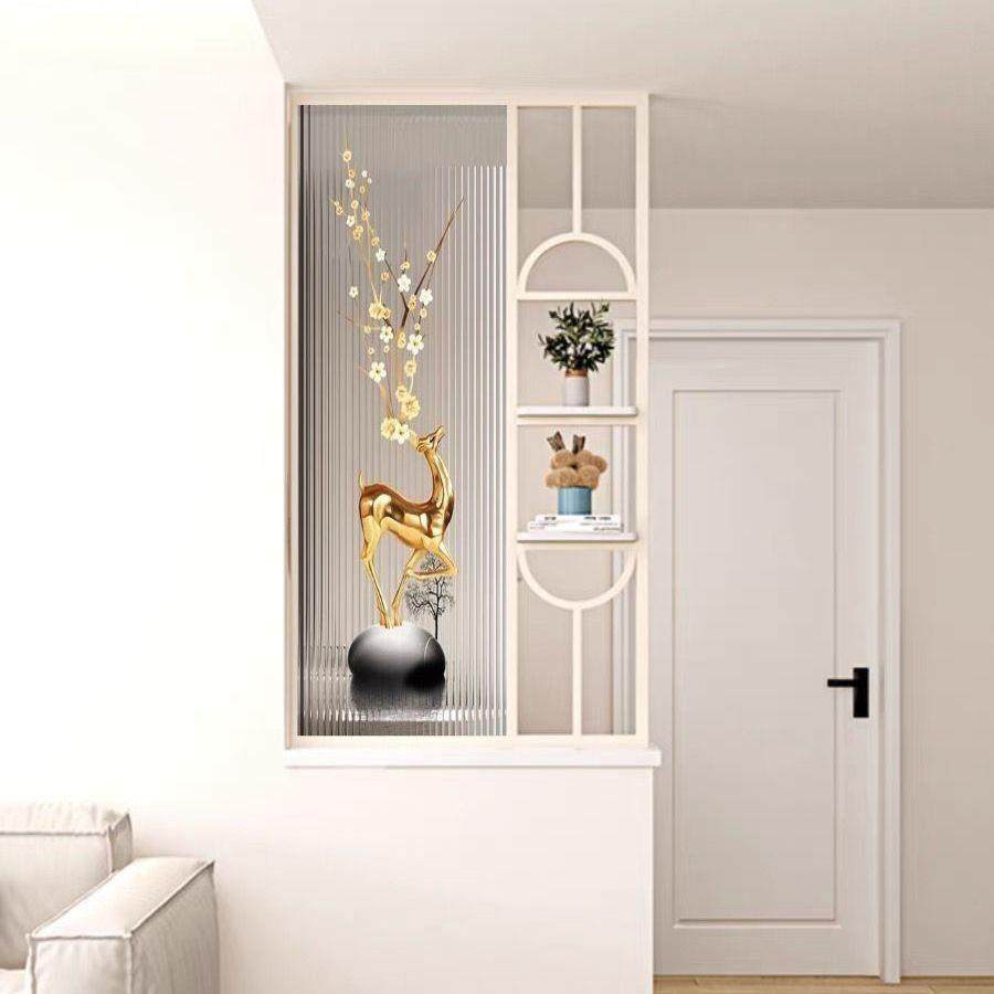 半墙卫生间屏风隔断现代简约艺术玻璃干湿分离洗漱台客厅玄关鞋柜