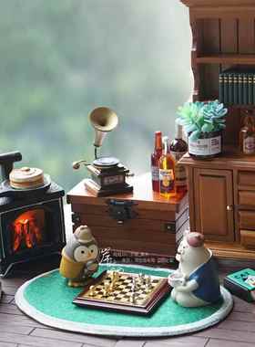 微缩国际象棋模型迷你欧式家具分小屋造景摆件装饰场景小摆件