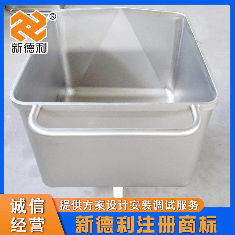 不锈钢食品物料手推车商用蔬菜周转料斗车肉块移动小料车桶车现货