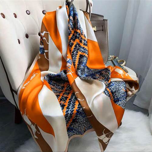 Floral Chiffon Scarf Women Lightweight Multi Purpose Sun