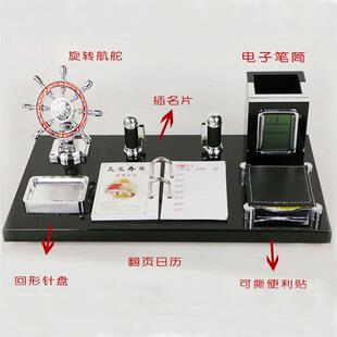 公209办文台新务款 红木台历架办商公桌面摆件电子表笔筒文台