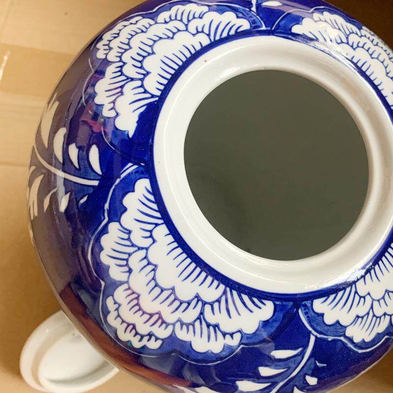 新中式居家客厅玄关桌面花瓶储物罐青花瓷陶瓷罐子摆件