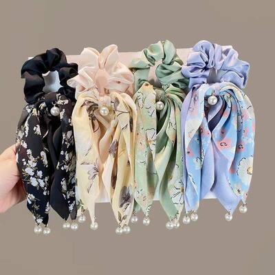 Hair Ties with Bow, Knotted Bows Hair Scrunchies Hair Scarf