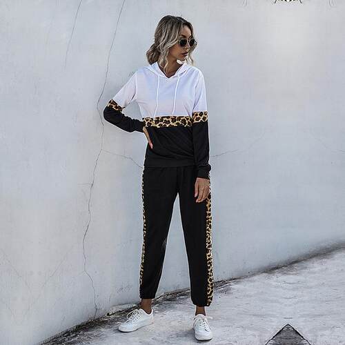 Women's hooded sweatshirt sports suit women's doubles