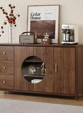 新中实木门式框餐边柜茶水柜客gs4890厅房餐厅备柜餐大容量储厨物