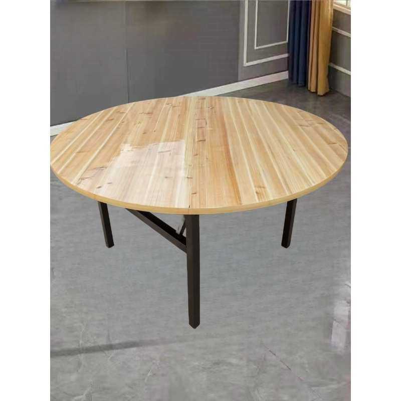 实木折叠1.4米1.5米1.6米1.8米2米2.4米圆桌面酒店家用折叠大圆桌