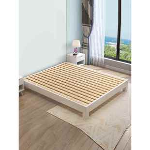 榻榻米床架无床头实木床日式民宿家具排骨架床架可定制实木床架子
