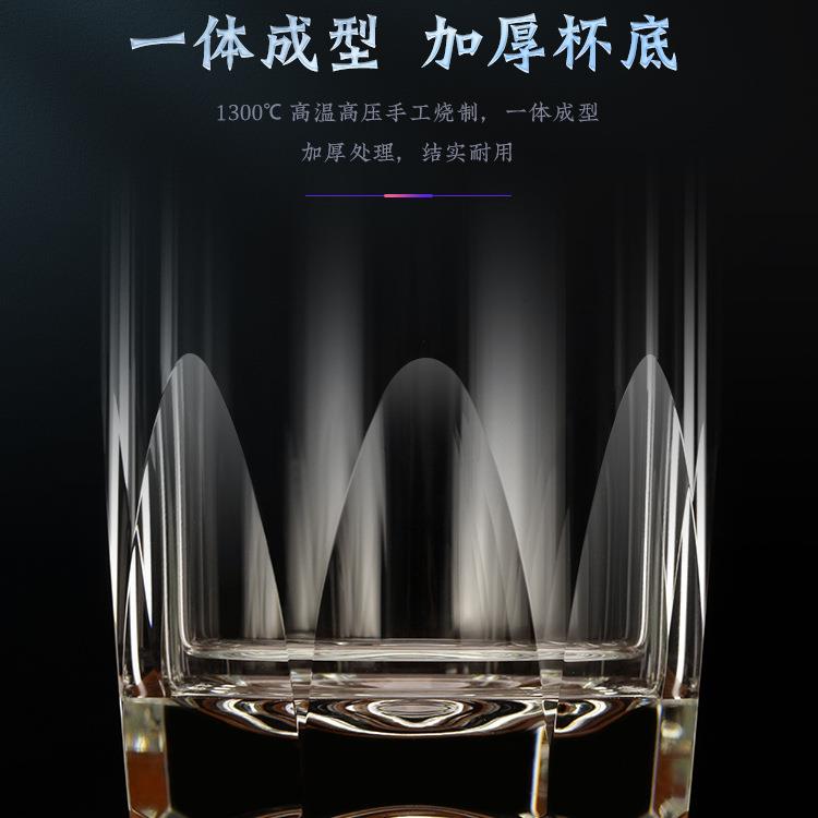 钻石切面双层玻璃杯加厚男士泡茶杯银币杯盖水杯车载杯子礼品水晶