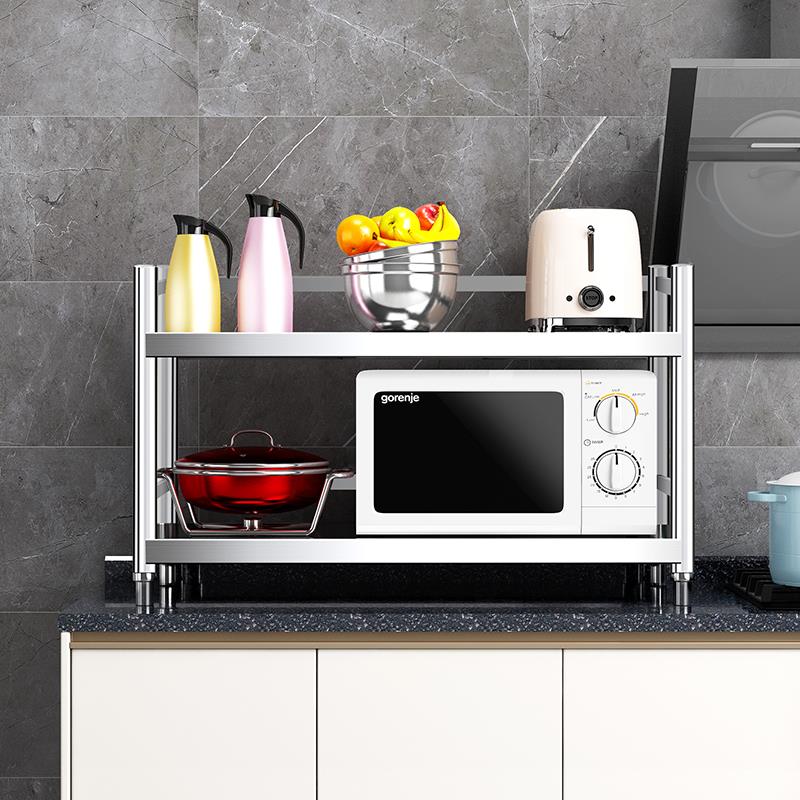 A9L双层304不锈波钢子厨F765TSSH房置物架两灶层台面架二层台桌面