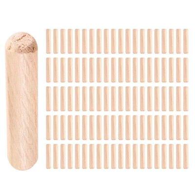 100 Pack Wooden Dowel Pins Wood Kiln Dried Fluted and