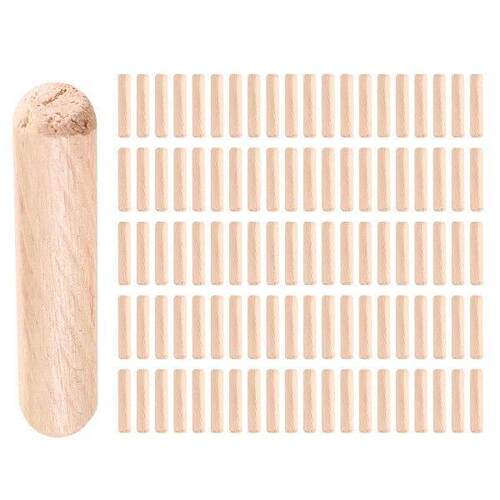 100 Pack Wooden Dowel Pins Wood Kiln Dried Fluted and
