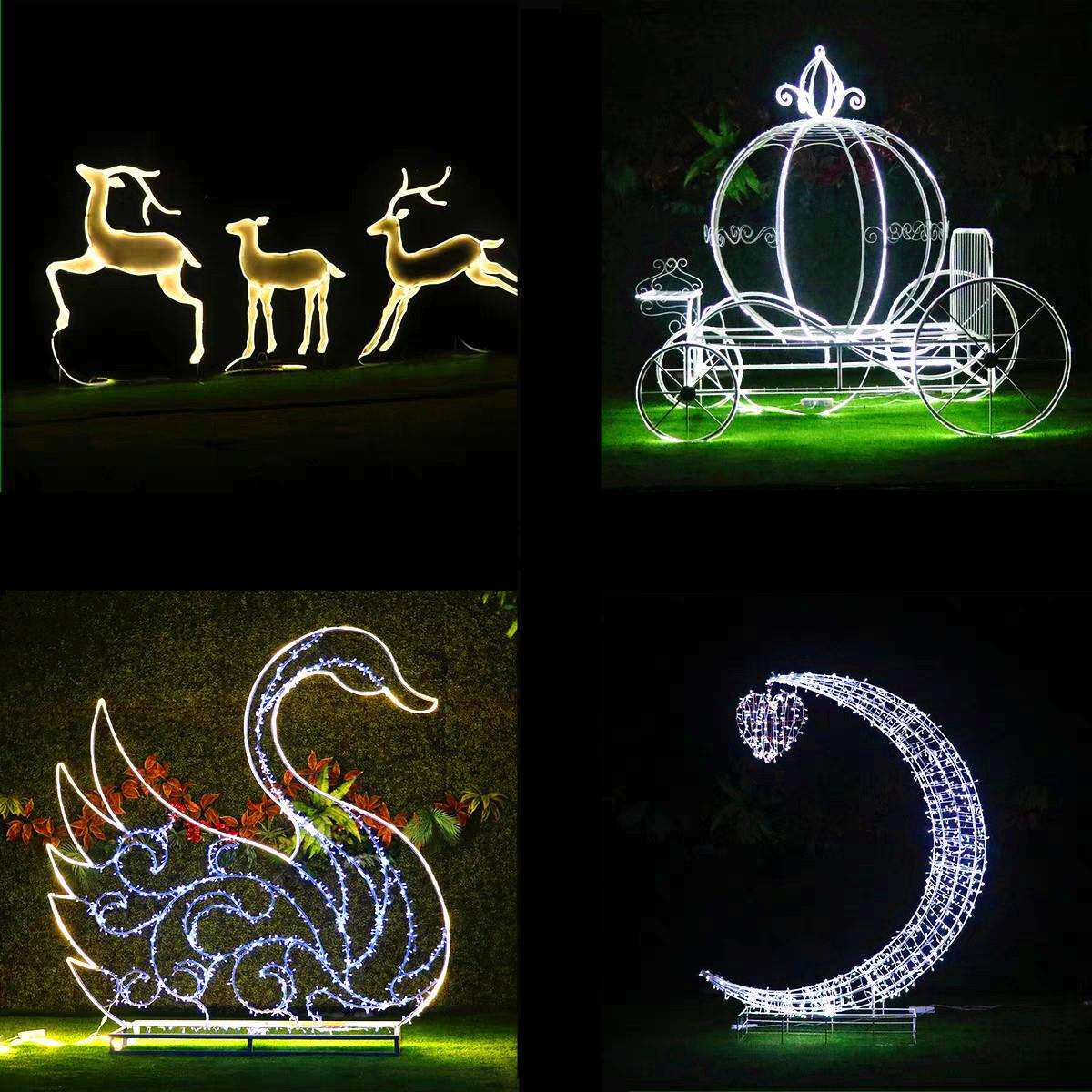 户外公园广场草坪装饰光节灯展圣诞美陈LED造型灯发光月亮星星灯