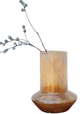 插花养摆件家居琉璃水装饰品焦糖宿民中古渐变花瓶软手工高级色感