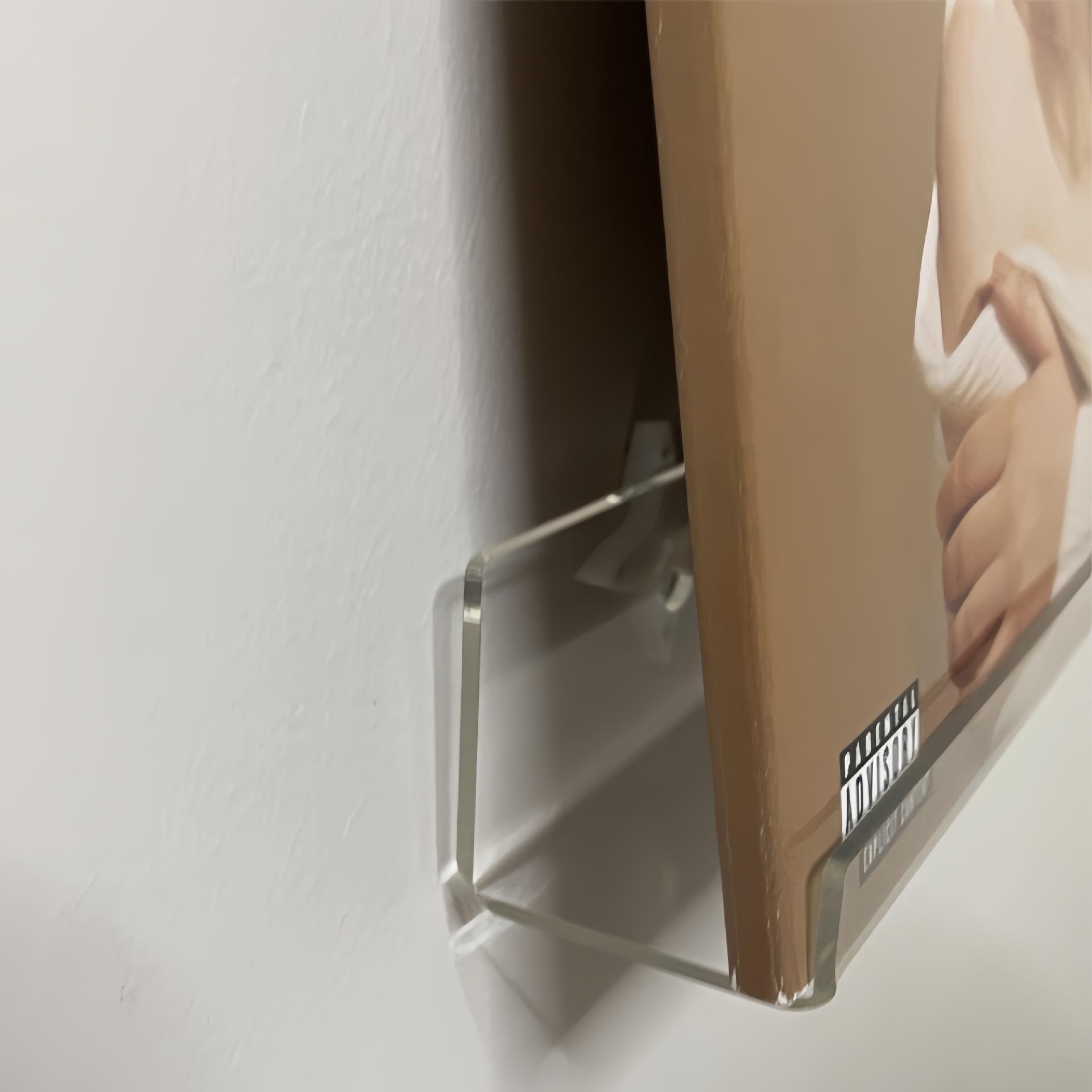 壁挂式展示架书架亚克力透明收纳架u型置物架墙上挂式少儿书架