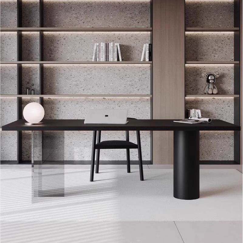 意式极简书桌沙发设计师现代客厅办公桌实木家用简约电脑桌