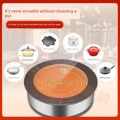 榆木围炉煮茶烤烤电陶炉商用嵌入式 专用2000W 圆形小矮桌茶嵌入式