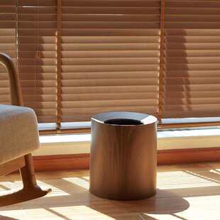 客厅双层日式仿木纹垃圾桶简约家用大号复古酒店卧室压圈创意纸篓