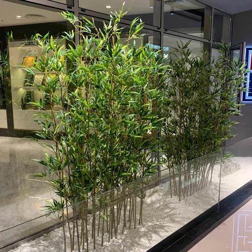 竹子仿真装饰隔断挡墙客厅展厅造景假竹子人造绿毛竹塑料庭院植物