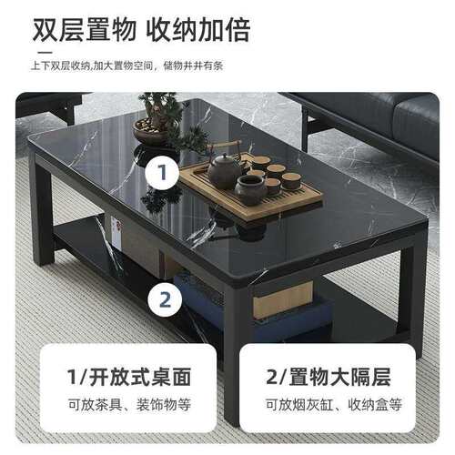 办公室茶几客厅家用方几钢化玻璃茶几小户型简约现代轻奢办公茶桌