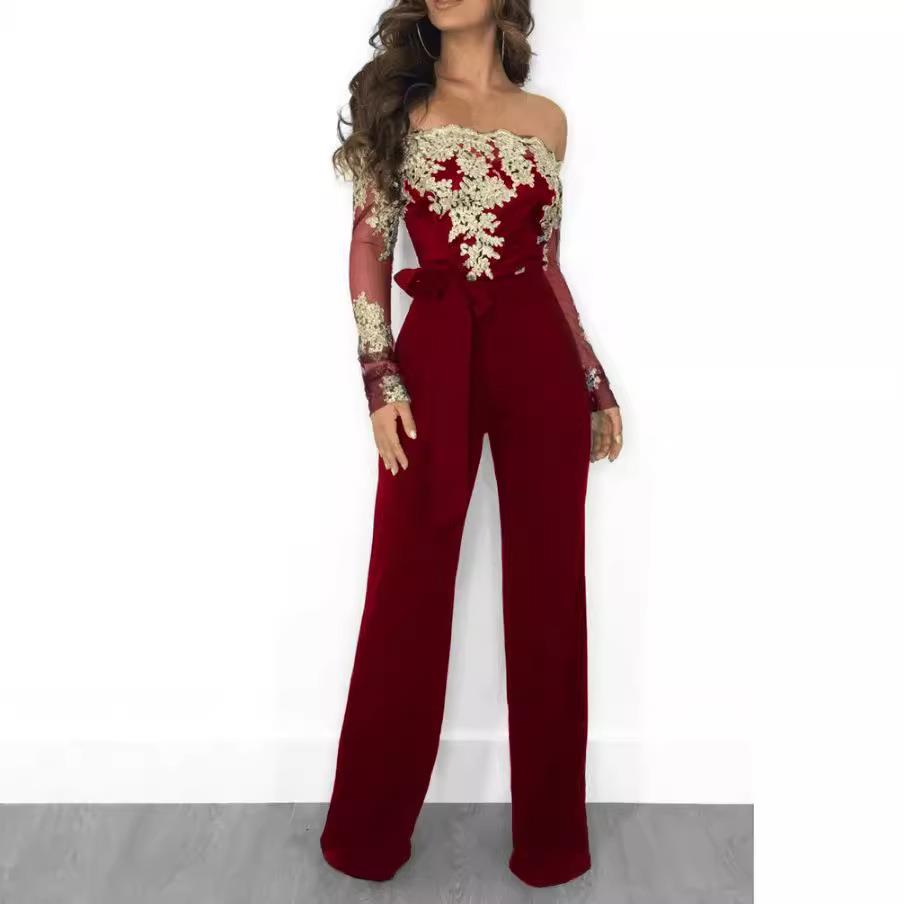 wide-leg Womens water-soluble color lace ladies casual