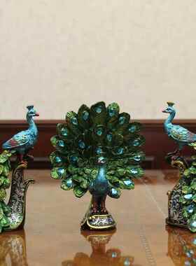 创意小礼物家居饰品泰国工艺礼品摆饰小孔雀开屏摆件客厅酒柜装饰