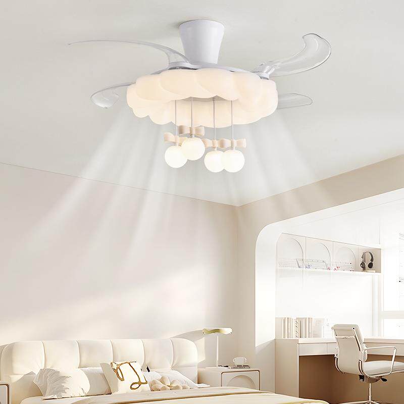 家用客厅风扇一体灯2025新款餐厅现代隐形现代简约奶油风卧室吸顶