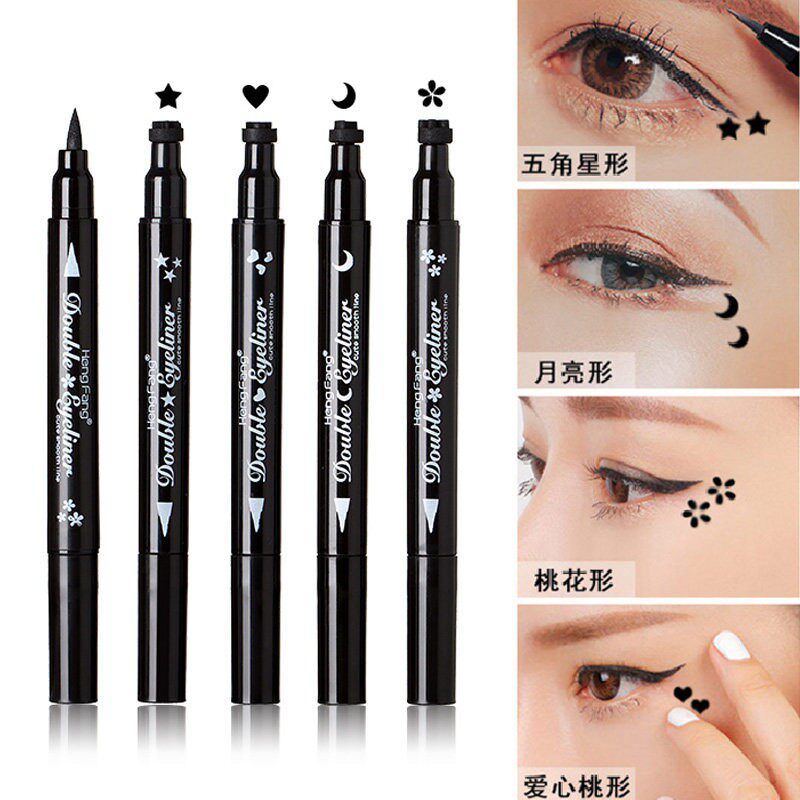 正品眼线笔印章星星五角星爱心双头眼线液笔眼角装饰不易晕染眼妆