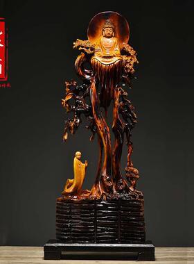 香樟木根雕摆件求佛问佛意境好一念之间送礼木雕家居工艺品摆件