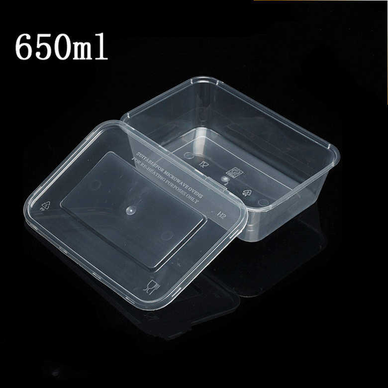 长方形650ML一次性饭盒透明塑料凉面餐盒外卖打包盒小吃外卖盒,餐饮具,一次性餐盒,淘宝优惠券,粉丝福利购,淘宝优惠卷