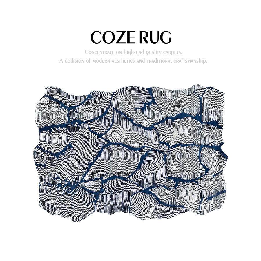 设计师新款现代简约客厅不规则沙发垫轻奢高级感样板间羊毛地毯