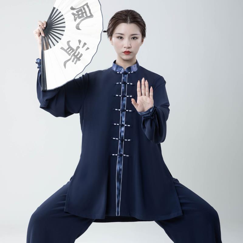 高檔尊太八段錦練功男女款春秋彈力麻御中老年高端品牌極服晨練服