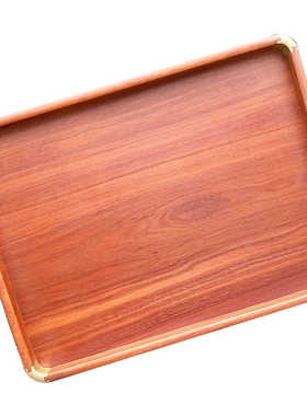 BC10红木文盘茶盘托盘独板酸枝花梨紫檀家用干泡台长方镶铜果盘新