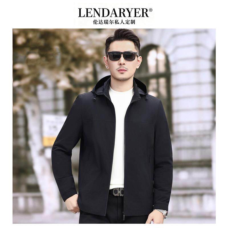 LENDARYER夹克男2026春季新款商务休闲短款可脱卸帽中年夹克外套