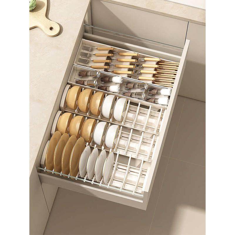 厨房碗碟收纳架碗盘橱柜抽屉内置拉篮内沥水放抽屉里的插碗碟架子,厨房/烹饪用具,厨房抽屉置物架,淘宝优惠券,粉丝福利购,淘宝优惠卷