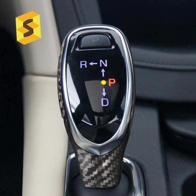 适用于16至18年凯迪拉克XT5真碳纤维排挡头套汽车中控改装贴