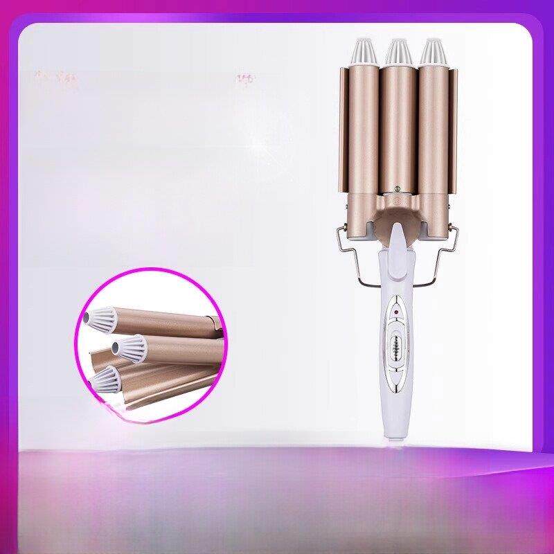 蛋卷棒泡面头三管卷发器水波纹卷发棒大卷烫发器夹板跨境