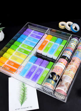 亚克力和纸胶带橡皮架有机玻璃盒子收纳橡皮盒文具店桌面收纳盒子