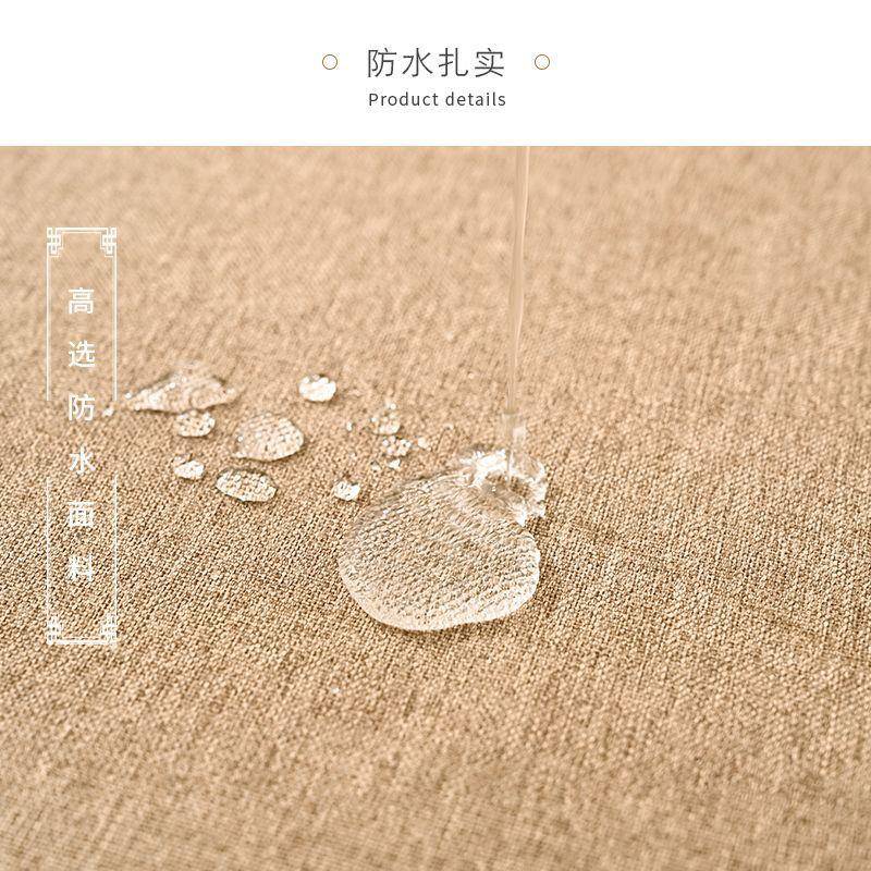 现代中式茶席棉麻纯色茶桌布禅意防水餐桌布灰色禅意会议台布桌旗