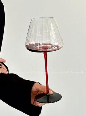 Oranges高级感轻奢覆古红领结葡萄酒杯勃艮第红酒杯玻璃高脚杯子