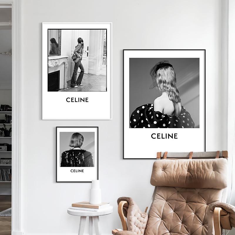 ins风人物海报杂志装饰画时尚黑白灰摄影壁画北欧艺术服装店挂画