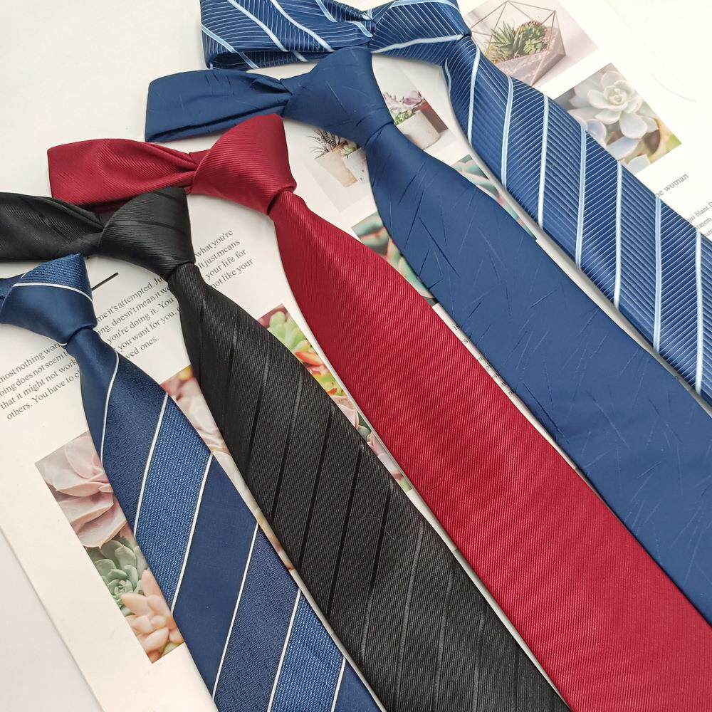 厂家现货正装商务男士领带8cm 涤纶丝条纹黑色领带提花色织手打款