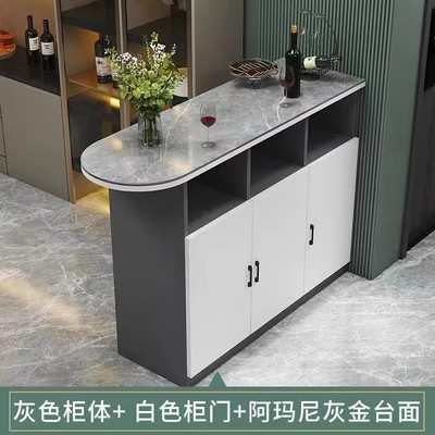 岩板吧台桌家用客餐厅隔断柜厨房吧台多功能现代简约餐边柜高脚桌
