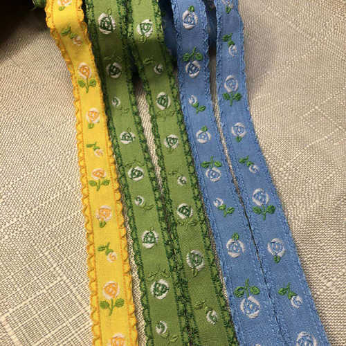 领口手工鞋帽织带diy小花纺织织带服饰提花边朵花彩色服装辅料