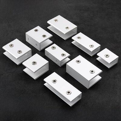 玻璃固定夹子钢化玻璃层板托架支架铝合金厕所置物架隔板固定卡扣