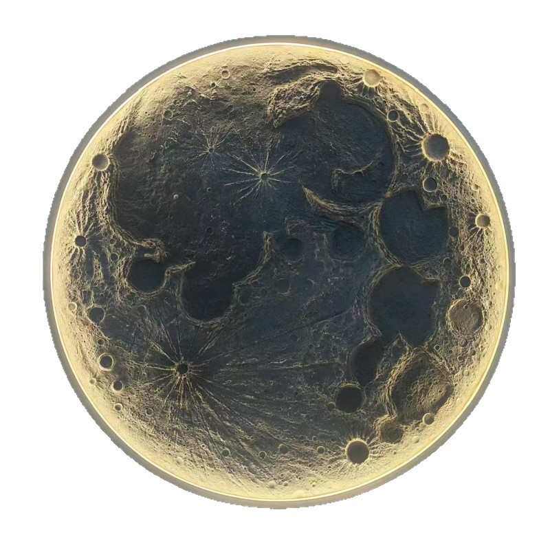 3D立体浮雕月球壁灯背景墙庭院玄关装饰壁画嵌入式石膏壁挂氛围灯