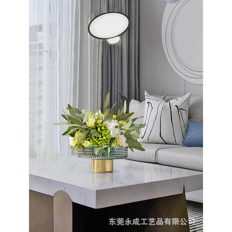 咖啡馆商场浴室卧室现代摆件仿真装饰品绿餐桌花艺高端北欧植套装